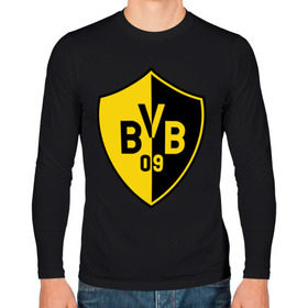 Мужской лонгслив хлопок с принтом FC Borussia Dortmund Shield в Новосибирске, 100% хлопок |  | borussia | dortmund | fc | football | shield | клуб | фк | футбол