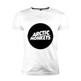 Мужская футболка премиум с принтом Arctic Monkeys Round в Новосибирске, 92% хлопок, 8% лайкра | приталенный силуэт, круглый вырез ворота, длина до линии бедра, короткий рукав | Тематика изображения на принте: arctic | monkeys | round | круг