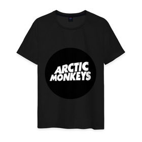 Мужская футболка хлопок с принтом Arctic Monkeys Round в Новосибирске, 100% хлопок | прямой крой, круглый вырез горловины, длина до линии бедер, слегка спущенное плечо. | Тематика изображения на принте: arctic | monkeys | round | круг