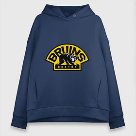 Женское худи Oversize хлопок с принтом HC Boston Bruins Label в Новосибирске, френч-терри — 70% хлопок, 30% полиэстер. Мягкий теплый начес внутри —100% хлопок | боковые карманы, эластичные манжеты и нижняя кромка, капюшон на магнитной кнопке | Тематика изображения на принте: boston | bruins | club | hockey | клуб | хоккей