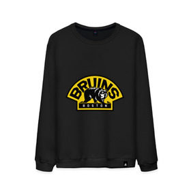 Мужской свитшот хлопок с принтом HC Boston Bruins Label в Новосибирске, 100% хлопок |  | boston | bruins | club | hockey | клуб | хоккей