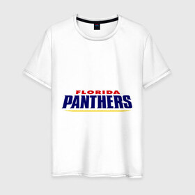 Мужская футболка хлопок с принтом HC Florida Panthers Sign в Новосибирске, 100% хлопок | прямой крой, круглый вырез горловины, длина до линии бедер, слегка спущенное плечо. | Тематика изображения на принте: club | florida | hockey | panthers | клуб | хоккей