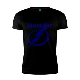 Мужская футболка премиум с принтом HC Tampa Bay в Новосибирске, 92% хлопок, 8% лайкра | приталенный силуэт, круглый вырез ворота, длина до линии бедра, короткий рукав | bay | club | hockey | tampa | клуб | хоккей