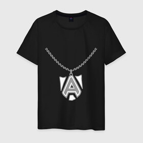 Мужская футболка хлопок с принтом Dota 2 Alliance медальон в Новосибирске, 100% хлопок | прямой крой, круглый вырез горловины, длина до линии бедер, слегка спущенное плечо. | alliance | dota | dota2 | альянс | дота | дота2 | логотип | цепь