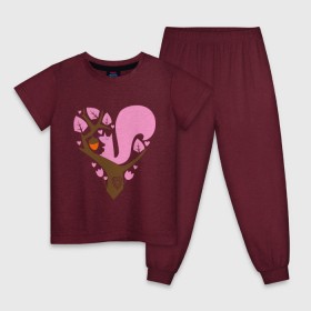 Детская пижама хлопок с принтом Белочка в Новосибирске, 100% хлопок |  брюки и футболка прямого кроя, без карманов, на брюках мягкая резинка на поясе и по низу штанин
 | Тематика изображения на принте: белка | ветка | дерево | дуб | желудь | милый | сердце