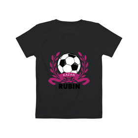 Детская футболка хлопок с принтом ФК Рубин в Новосибирске, 100% хлопок | круглый вырез горловины, полуприлегающий силуэт, длина до линии бедер | rubin | венок | казань | мяч | рубин | спорт | фк | футбол | футбольный клуб