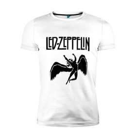 Мужская футболка премиум с принтом Led Zeppelin в Новосибирске, 92% хлопок, 8% лайкра | приталенный силуэт, круглый вырез ворота, длина до линии бедра, короткий рукав | Тематика изображения на принте: led zeppelin