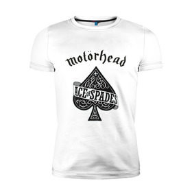 Мужская футболка премиум с принтом Motorhead ace of spades в Новосибирске, 92% хлопок, 8% лайкра | приталенный силуэт, круглый вырез ворота, длина до линии бедра, короткий рукав | Тематика изображения на принте: motorhead