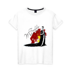 Женская футболка хлопок с принтом Фрэдди Меркьюри в Новосибирске, 100% хлопок | прямой крой, круглый вырез горловины, длина до линии бедер, слегка спущенное плечо | queen | меломанам | музыка | рок | фрэдди меркьюри