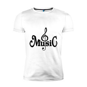 Мужская футболка премиум с принтом Music it`s all my life в Новосибирске, 92% хлопок, 8% лайкра | приталенный силуэт, круглый вырез ворота, длина до линии бедра, короткий рукав | 
