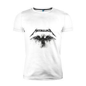 Мужская футболка премиум с принтом Metallica в Новосибирске, 92% хлопок, 8% лайкра | приталенный силуэт, круглый вырез ворота, длина до линии бедра, короткий рукав | metallica | музыка | рок