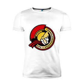 Мужская футболка премиум с принтом HC Ottawa Senators Alternative в Новосибирске, 92% хлопок, 8% лайкра | приталенный силуэт, круглый вырез ворота, длина до линии бедра, короткий рукав | alternative | club | hockey | ottawa | senators | золото | хоккей