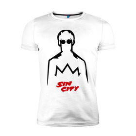 Мужская футболка премиум с принтом Sin City Kevin в Новосибирске, 92% хлопок, 8% лайкра | приталенный силуэт, круглый вырез ворота, длина до линии бедра, короткий рукав | city | kevin | sin | sin city | город | город грехов | грех | кевин