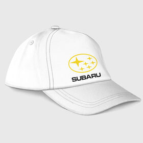 Бейсболка с принтом Subaru Logo в Новосибирске, 100% хлопок | классический козырек, металлическая застежка-регулятор размера | Тематика изображения на принте: logo | subaru | автомобиль | логотип | марка | субару