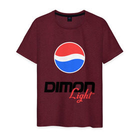 Мужская футболка хлопок с принтом Дима Лайт в Новосибирске, 100% хлопок | прямой крой, круглый вырез горловины, длина до линии бедер, слегка спущенное плечо. | dimon | light | pepsi | дима | димон | дмитрий | лайт | пепси | пэпси