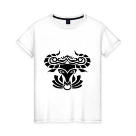 Женская футболка хлопок с принтом Символ быка в Новосибирске, 100% хлопок | прямой крой, круглый вырез горловины, длина до линии бедер, слегка спущенное плечо | буйвол | бык | символ | тату