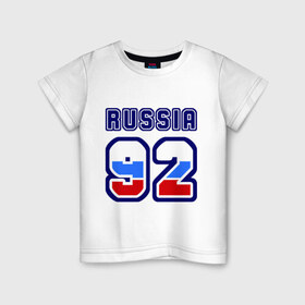 Детская футболка хлопок с принтом Russia - 92 (Севастополь) в Новосибирске, 100% хлопок | круглый вырез горловины, полуприлегающий силуэт, длина до линии бедер | 
