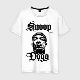 Мужская футболка хлопок с принтом Snoop Dogg в Новосибирске, 100% хлопок | прямой крой, круглый вырез горловины, длина до линии бедер, слегка спущенное плечо. | rap | snoop dogg | музыка | рэп | снуп дог