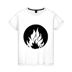 Женская футболка хлопок с принтом Дивергент - Бесстрашие в Новосибирске, 100% хлопок | прямой крой, круглый вырез горловины, длина до линии бедер, слегка спущенное плечо | бесстрашие | дивергент | огонь | символ