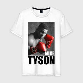 Мужская футболка хлопок с принтом Mike Tyson в Новосибирске, 100% хлопок | прямой крой, круглый вырез горловины, длина до линии бедер, слегка спущенное плечо. | майк тайсон
