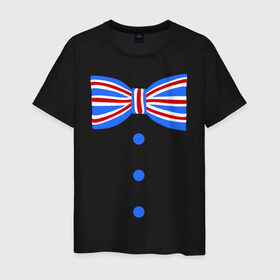 Мужская футболка хлопок с принтом Галстук бабочка британский флаг 2 в Новосибирске, 100% хлопок | прямой крой, круглый вырез горловины, длина до линии бедер, слегка спущенное плечо. | бабочка