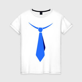 Женская футболка хлопок с принтом Галстук в Новосибирске, 100% хлопок | прямой крой, круглый вырез горловины, длина до линии бедер, слегка спущенное плечо | 