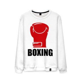 Мужской свитшот хлопок с принтом Boxing в Новосибирске, 100% хлопок |  | boxing | бокс | перчатка | спорт