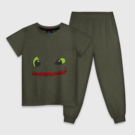 Детская пижама хлопок с принтом Маленькая Фурия в Новосибирске, 100% хлопок |  брюки и футболка прямого кроя, без карманов, на брюках мягкая резинка на поясе и по низу штанин
 | how to train your dragon | toothless | беззубик | как приручить дракона | ночная | фурия