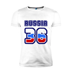 Мужская футболка премиум с принтом Russia - 36 (Воронежская область) в Новосибирске, 92% хлопок, 8% лайкра | приталенный силуэт, круглый вырез ворота, длина до линии бедра, короткий рукав | 