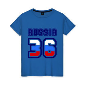 Женская футболка хлопок с принтом Russia - 36 (Воронежская область) в Новосибирске, 100% хлопок | прямой крой, круглый вырез горловины, длина до линии бедер, слегка спущенное плечо | 