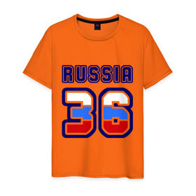 Мужская футболка хлопок с принтом Russia - 36 (Воронежская область) в Новосибирске, 100% хлопок | прямой крой, круглый вырез горловины, длина до линии бедер, слегка спущенное плечо. | 