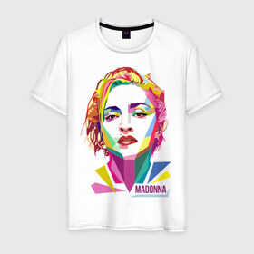 Мужская футболка хлопок с принтом Мадонна в Новосибирске, 100% хлопок | прямой крой, круглый вырез горловины, длина до линии бедер, слегка спущенное плечо. | Тематика изображения на принте: madonna | wpap | знаменитости | мадонна