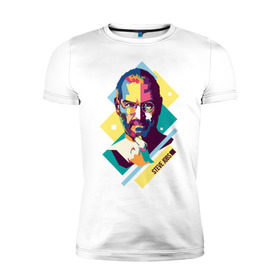 Мужская футболка премиум с принтом Steve Jobs в Новосибирске, 92% хлопок, 8% лайкра | приталенный силуэт, круглый вырез ворота, длина до линии бедра, короткий рукав | steve jobs | wpap | знаменитости | стив джобс
