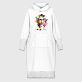 Платье удлиненное хлопок с принтом Kurt Cobain в Новосибирске,  |  | kurt cobain | nirvana | pock | wpap | знаменитости | курт кобейн | нирвана | рок