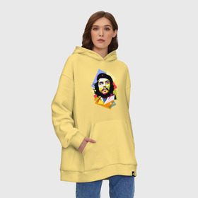 Худи SuperOversize хлопок с принтом Che Guevara в Новосибирске, 70% хлопок, 30% полиэстер, мягкий начес внутри | карман-кенгуру, эластичная резинка на манжетах и по нижней кромке, двухслойный капюшон
 | че гевара