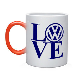 Кружка хамелеон с принтом Volkswagen love в Новосибирске, керамика | меняет цвет при нагревании, емкость 330 мл | Тематика изображения на принте: love | volkswagen | любовь | фольксваген