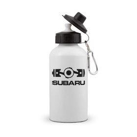 Бутылка спортивная с принтом Subaru в Новосибирске, металл | емкость — 500 мл, в комплекте две пластиковые крышки и карабин для крепления | logo | sti | subaru | авто | лого | субарик | субару