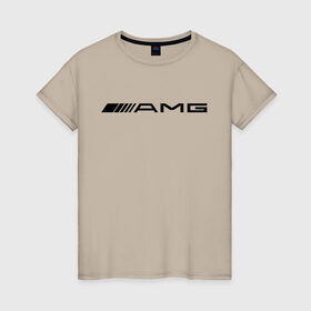 Женская футболка хлопок с принтом AMG в Новосибирске, 100% хлопок | прямой крой, круглый вырез горловины, длина до линии бедер, слегка спущенное плечо | amg | benz | logo | mercedes | авто | амг | лого | мерс | мерседес бенс