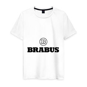 Мужская футболка хлопок с принтом Brabus в Новосибирске, 100% хлопок | прямой крой, круглый вырез горловины, длина до линии бедер, слегка спущенное плечо. | benz | brabus | logo | mercedes | авто | брабус | лого | мерс | мерседес бенс