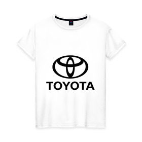 Женская футболка хлопок с принтом Toyota Logo в Новосибирске, 100% хлопок | прямой крой, круглый вырез горловины, длина до линии бедер, слегка спущенное плечо | logo | toyota | логотип | тойота