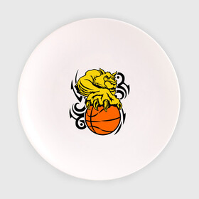 Тарелка с принтом Тигр с мячом в Новосибирске, фарфор | диаметр - 210 мм
диаметр для нанесения принта - 120 мм | Тематика изображения на принте: basketball | баскетбол | мяч | пантера | тигр
