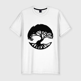 Мужская футболка премиум с принтом Дивергент - Дружелюбие в Новосибирске, 92% хлопок, 8% лайкра | приталенный силуэт, круглый вырез ворота, длина до линии бедра, короткий рукав | дерево | дивергент | дружелюбие