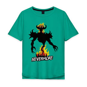 Мужская футболка хлопок Oversize с принтом Nevermore - Shadow Fiend в Новосибирске, 100% хлопок | свободный крой, круглый ворот, “спинка” длиннее передней части | dota | dota2 | fiend | nevermore | shadow | дота | дота2 | невермор