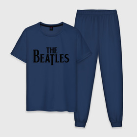 Мужская пижама хлопок с принтом The Beatles в Новосибирске, 100% хлопок | брюки и футболка прямого кроя, без карманов, на брюках мягкая резинка на поясе и по низу штанин
 | beatles | битлз