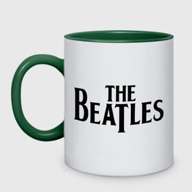Кружка двухцветная с принтом The Beatles в Новосибирске, керамика | объем — 330 мл, диаметр — 80 мм. Цветная ручка и кайма сверху, в некоторых цветах — вся внутренняя часть | beatles | битлз