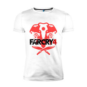 Мужская футболка премиум с принтом Far Cry 4 (1) в Новосибирске, 92% хлопок, 8% лайкра | приталенный силуэт, круглый вырез ворота, длина до линии бедра, короткий рукав | cry | far | far cry | ubisoft | край | фар | фаркрай | юбисофт