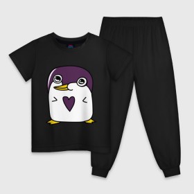 Детская пижама хлопок с принтом Нарисованный пингвин в Новосибирске, 100% хлопок |  брюки и футболка прямого кроя, без карманов, на брюках мягкая резинка на поясе и по низу штанин
 | пингвин