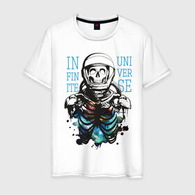 Мужская футболка хлопок с принтом Бесконечный космос в Новосибирске, 100% хлопок | прямой крой, круглый вырез горловины, длина до линии бедер, слегка спущенное плечо. | infinite | interstellar | space | univers | астронавт | бесконечный космос | вселенная | интерстеллар | космонавт