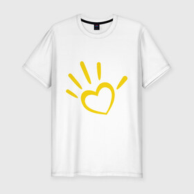 Мужская футболка премиум с принтом Всем пятёрку от души в Новосибирске, 92% хлопок, 8% лайкра | приталенный силуэт, круглый вырез ворота, длина до линии бедра, короткий рукав | дай пять | ладонь | рука | сердце