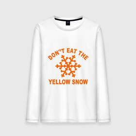 Мужской лонгслив хлопок с принтом Don`t eat the yelow snow в Новосибирске, 100% хлопок |  | dont eat | snow | yellow | желтый снег | не ешь | снег